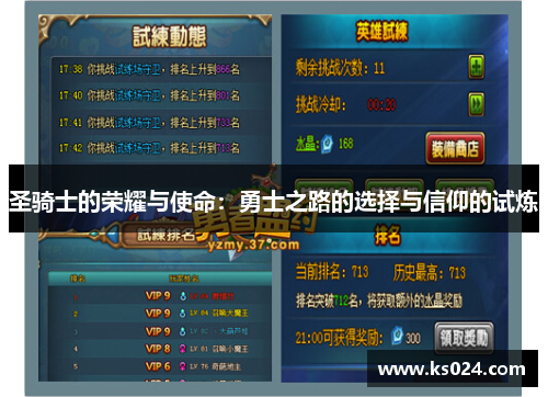 圣骑士的荣耀与使命：勇士之路的选择与信仰的试炼